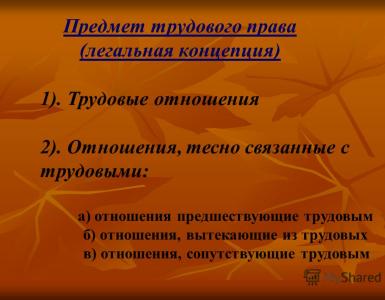 Darbo teisės samprata Darbo teisė yra Rusijos teisės šaka, kurios normos skirtos reguliuoti socialinius santykius, kylančius procese.
